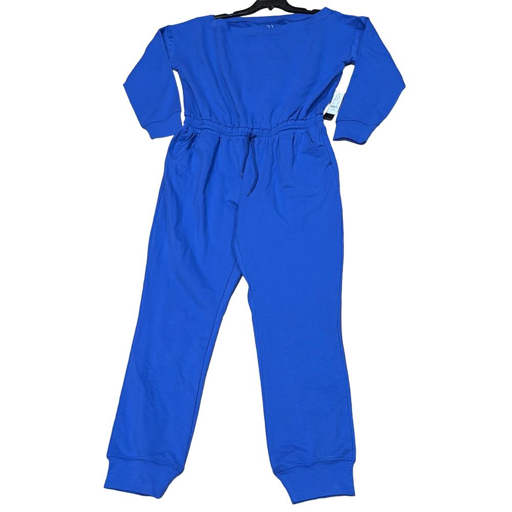 NWT NY&Co royal Blue jogger Jumpsuit Large stretch pockets Gabrielle Union